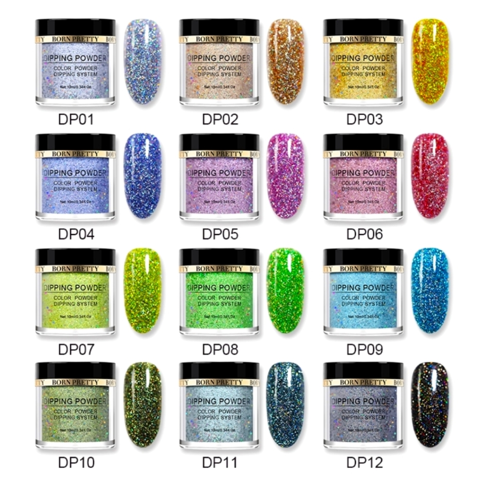 12 pc Glitter Dipping Powders